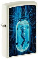 Зажигалка ZIPPO Woman in Tube с покрытием Glow In The Dark Green