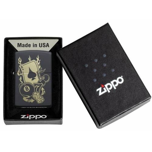 321 ZIPPO Зажигалка ZIPPO Gambling Design с покрытием Black Matte фото 2