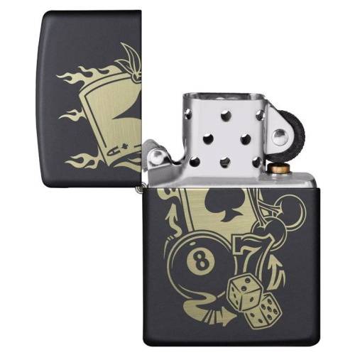 321 ZIPPO Зажигалка ZIPPO Gambling Design с покрытием Black Matte фото 4