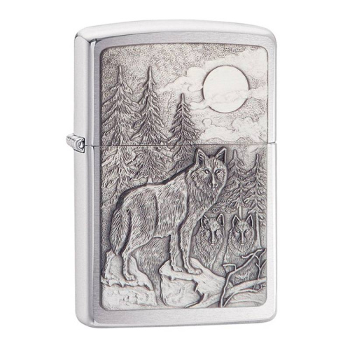 499 ZIPPO ЗажигалкаClassic Волк с покрытием Brushed Chrome 499 ZIPPO ЗажигалкаClassic Волк с покрытием Brushed Chrome