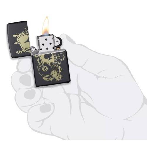 321 ZIPPO Зажигалка ZIPPO Gambling Design с покрытием Black Matte фото 3