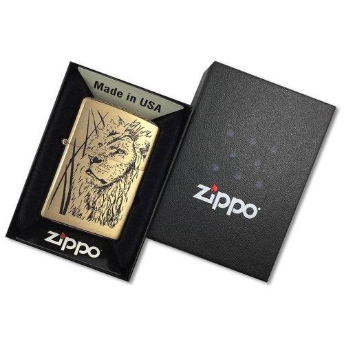 499 ZIPPO ЗажигалкаProud Lion Brushed Brass фото 7 499 ZIPPO ЗажигалкаProud Lion Brushed Brass фото 7