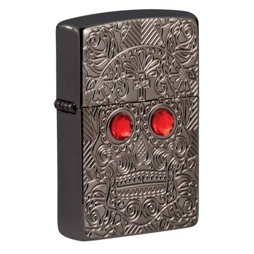 321 ZIPPO Зажигалка ZIPPO Armor Crystal Skull Design с покрытием High Polish Black Ice