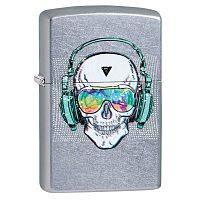  зажигалка ZIPPO Skull Headphone с покрытием Street Chrome™