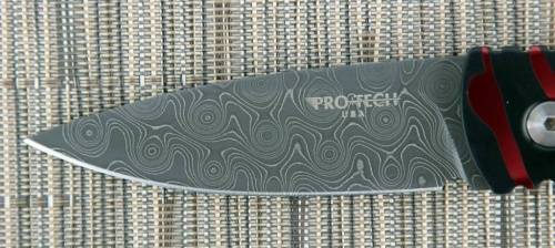 5891 Pro-Tech TR 2 Custom Splash Skull (Devin Thomas Damascus) фото 5