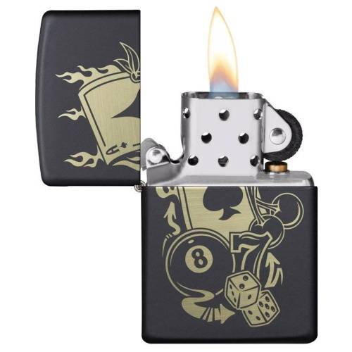 321 ZIPPO Зажигалка ZIPPO Gambling Design с покрытием Black Matte фото 5